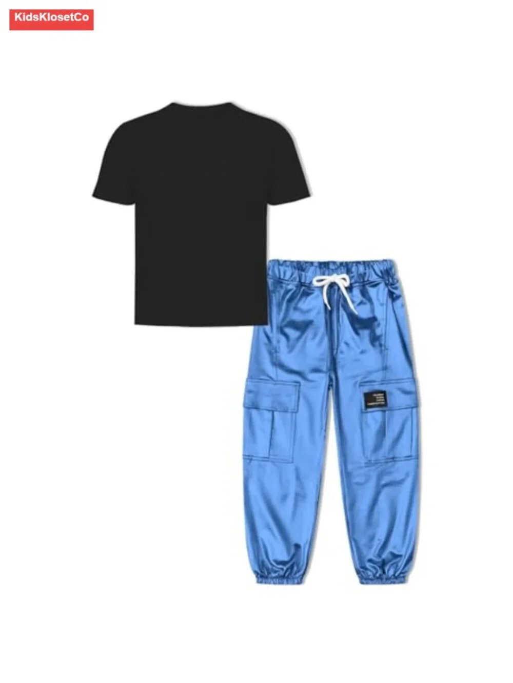 Boys 2-Piece Short Sleeve Shirt and Cargo Pants Set Athletic Casual Outfit
